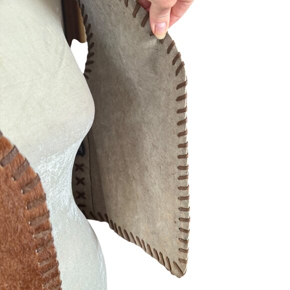 Ralph Lauren Sport vintage leather vest with a natural hair on cowhide size M - Picture 8 of 12